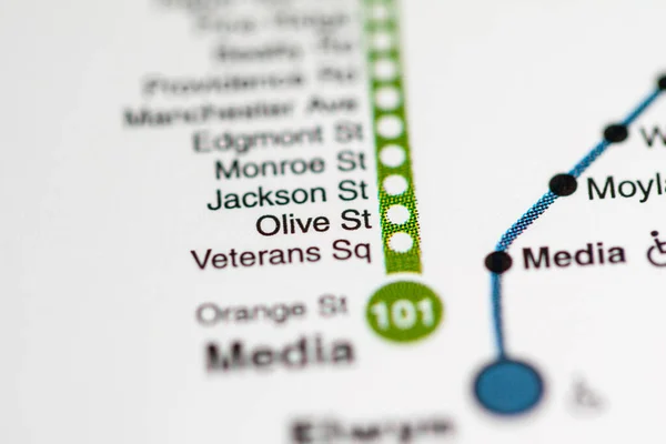 Σταθμός Όλιβ Σεντ Φιλαδέλφεια Metro Χάρτη — Φωτογραφία Αρχείου