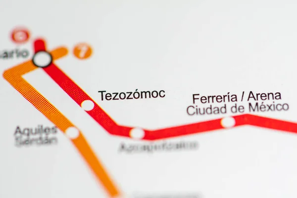 Estación Tezozomoc Ciudad México Metro Mapa —  Fotos de Stock