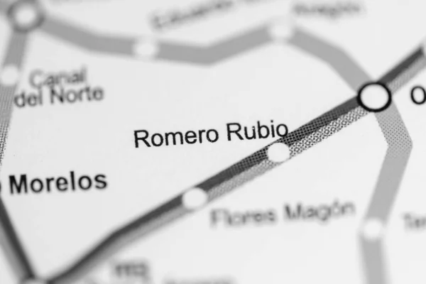 Estação Romero Rubio Mapa Metrô Cidade México — Fotografia de Stock