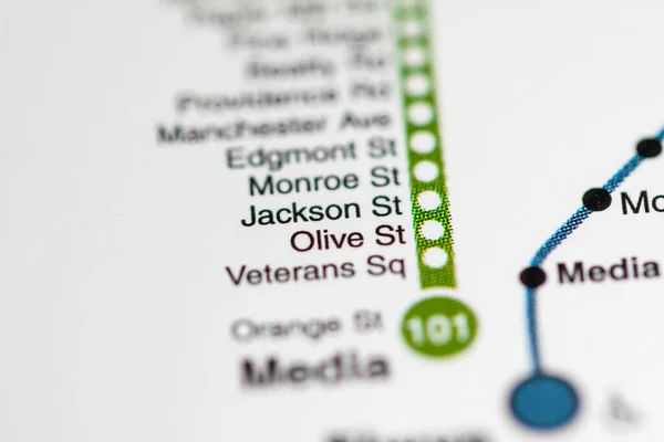 Jackson Station Philadelphia Metro Karta — Stockfoto