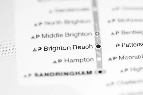 ブライトン ビーチ駅 メルボルン地図 — ストック写真