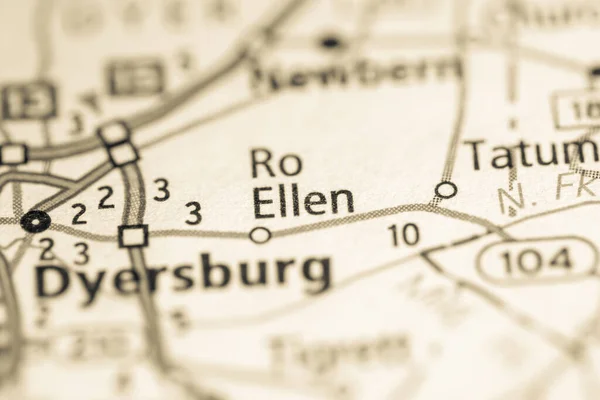 エレン テネシー州 アメリカロードマップの概念 — ストック写真