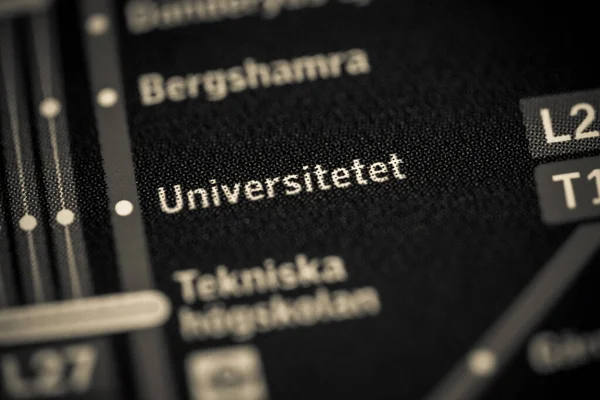Stazione Universitaria Mappa Metropolitana Stoccolma — Foto Stock