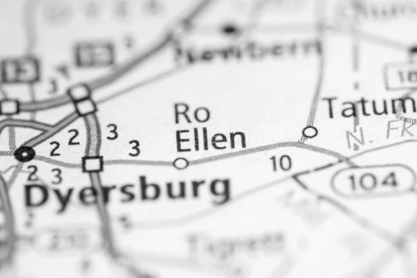 Ellen Tennessee Usa Roadmap Konzept — Stockfoto