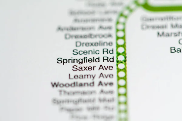 Σταθμός Σπρίνγκφιλντ Φιλαδέλφεια Metro Χάρτη — Φωτογραφία Αρχείου