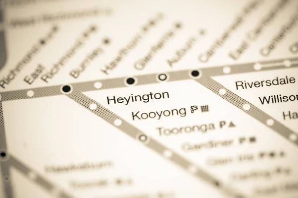 ハイントン駅 メルボルン地図 — ストック写真