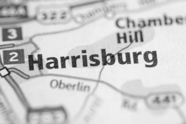 Harrisburg Pensilvânia Eua Mapa — Fotografia de Stock