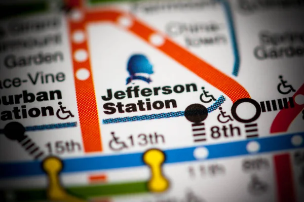 Estación Jefferson Mapa Del Metro Filadelfia —  Fotos de Stock