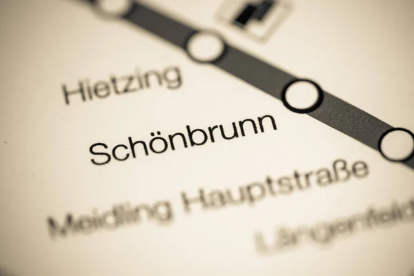 Stanice Schonbrunn Mapa Metra Vídeň — Stock fotografie