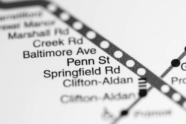Σταθμός Πεν Σεντ Φιλαδέλφεια Metro Χάρτη — Φωτογραφία Αρχείου