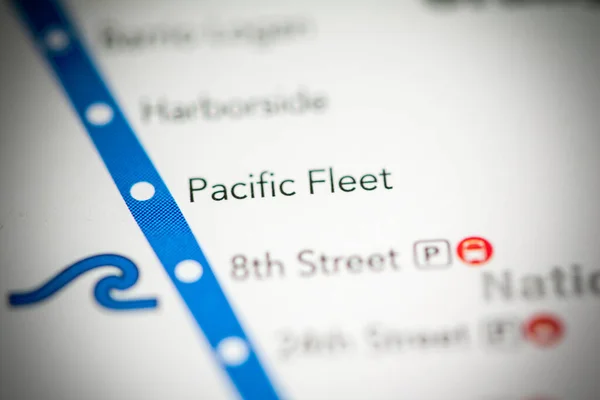 Stazione Della Flotta Del Pacifico Mappa Del Metro San Diego — Foto Stock