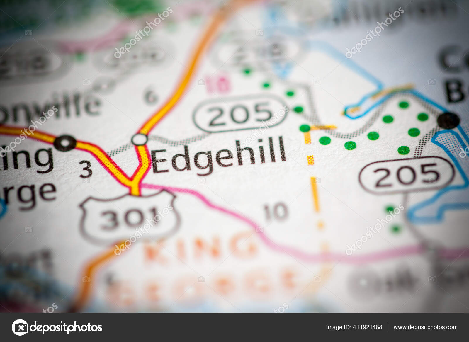 Edgehill Virginia Usa Road Map Concept Stock Photo by