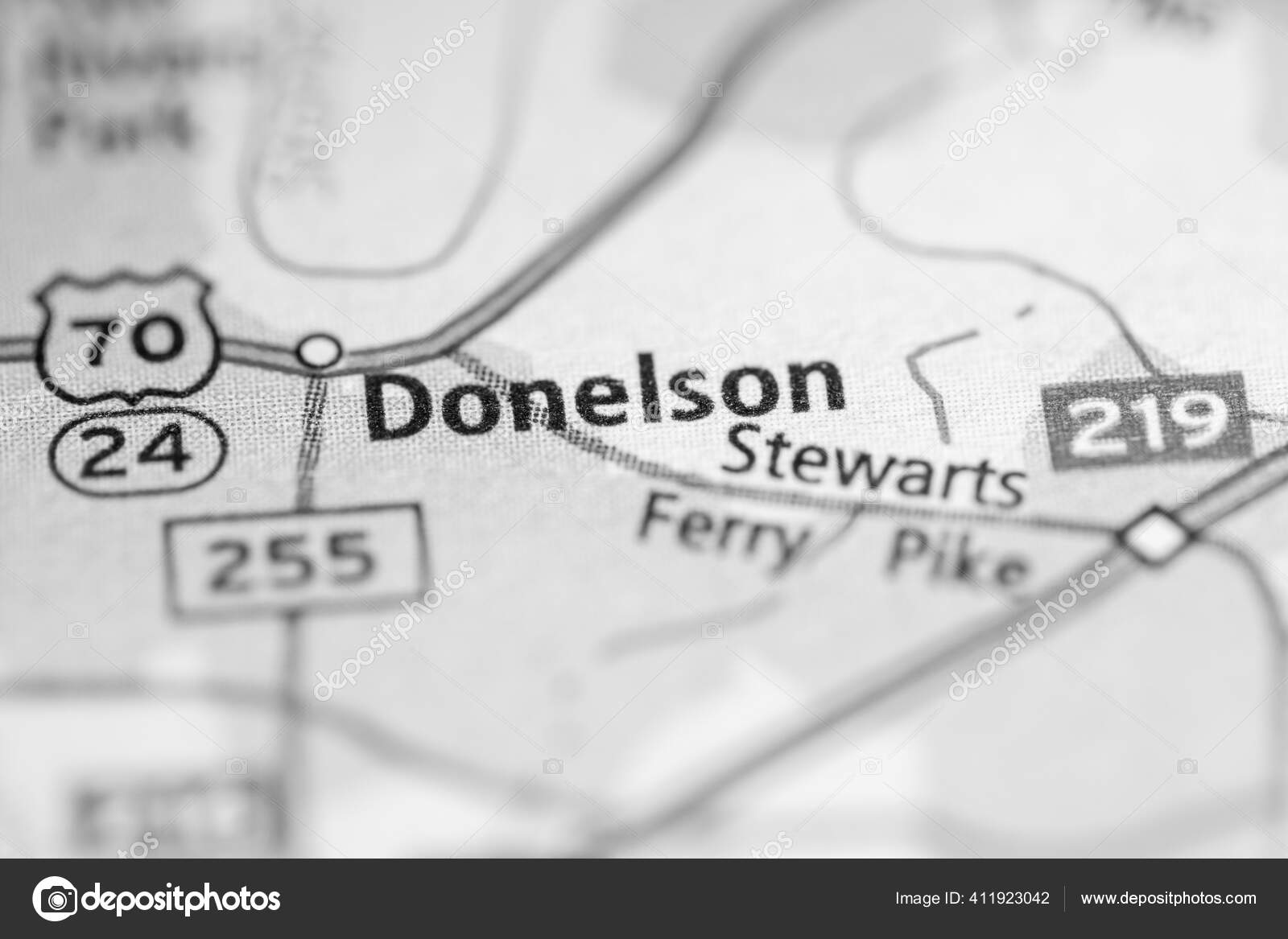 Donelson Tennessee Usa Road Map Concept Stock Photo by