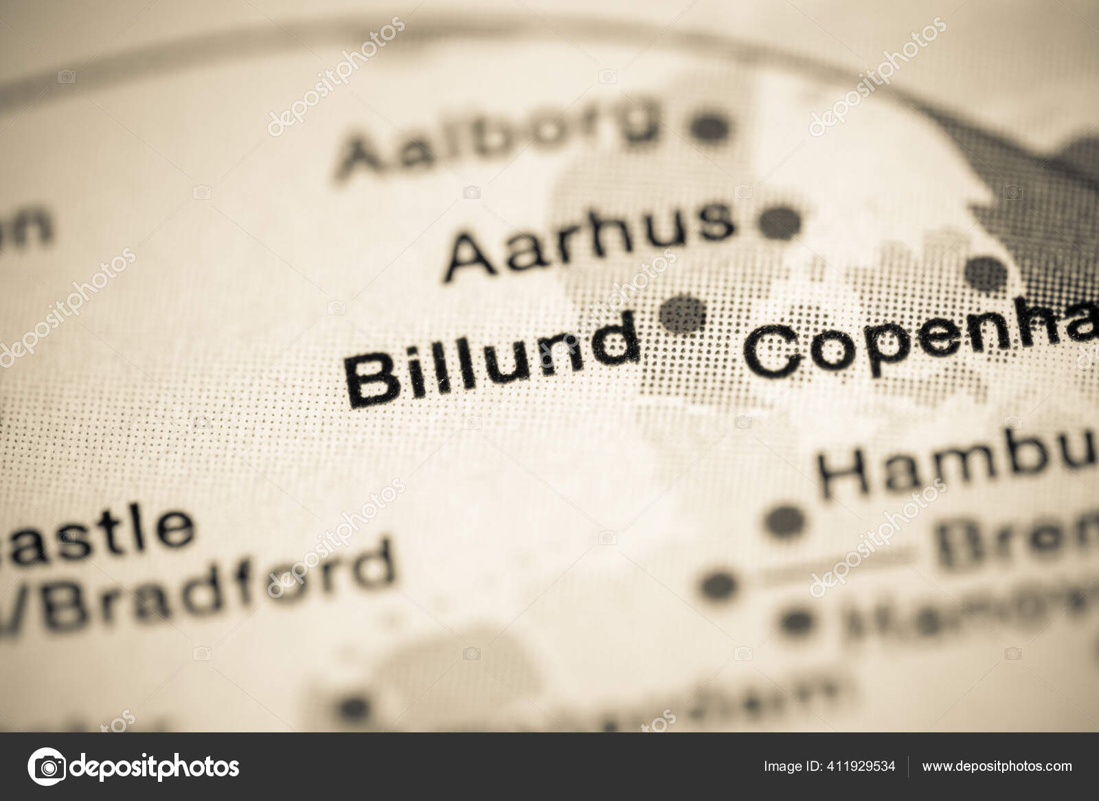 Billund Denmark Cartography Illustration Geography Map Stock Photo by 