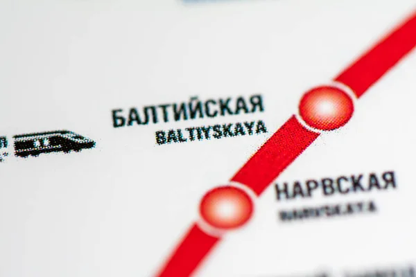 Stacja Baltiyskaya Sankt Petersburg Mapa Metra — Zdjęcie stockowe