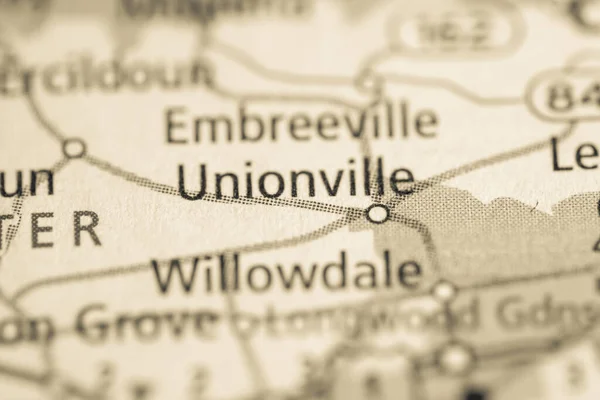 Unionville Pennsylvania Estados Unidos Mapa Carreteras Concepto — Foto de Stock
