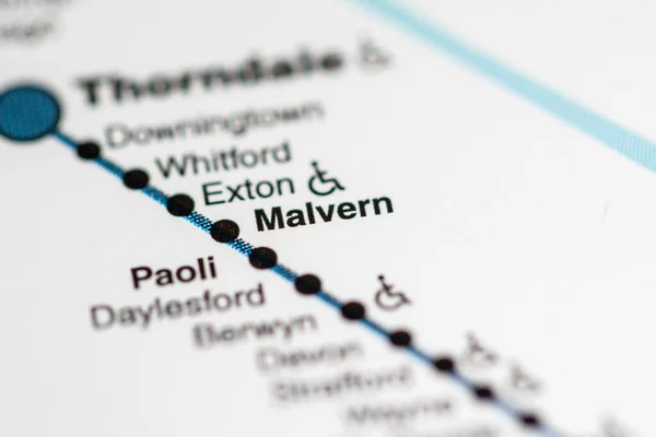 Estación Malvern Mapa Del Metro Filadelfia — Foto de Stock