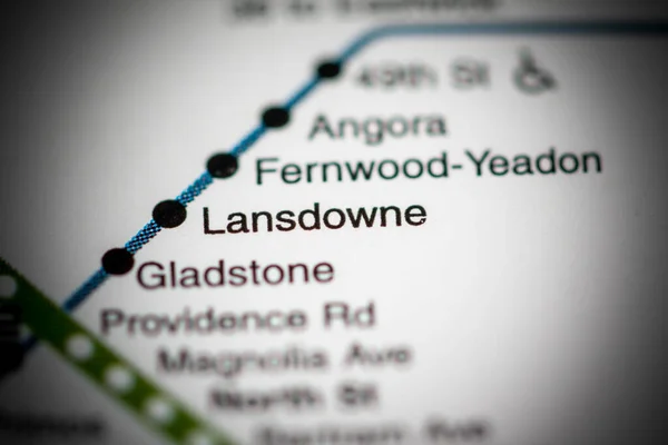 Σταθμός Λάντσνταουν Φιλαδέλφεια Metro Χάρτη — Φωτογραφία Αρχείου