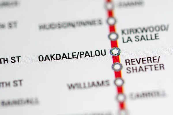 Estación Oakdale Palou Mapa Del Metro San Francisco —  Fotos de Stock