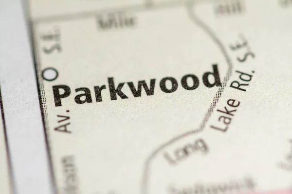 Parkwood Washington Eua Viagens Mapa — Fotografia de Stock