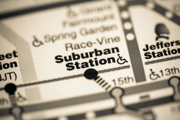 Stazione Periferica Mappa Del Metro Philadelphia — Foto Stock