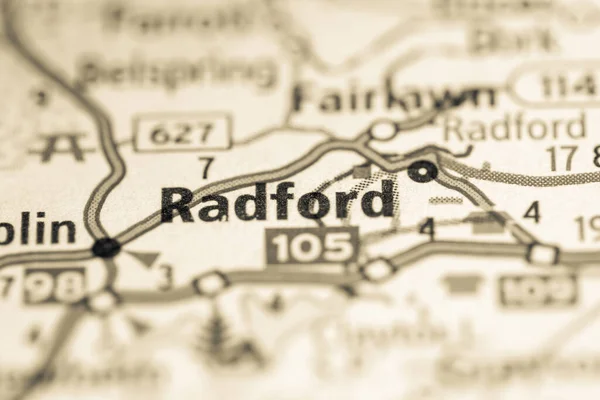 ラドフォード バージニア州 アメリカロードマップの概念 — ストック写真