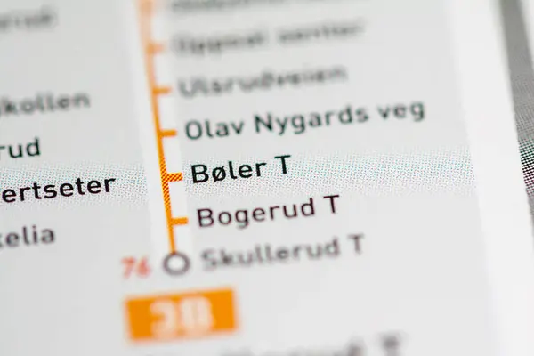 Boler T台奥斯陆地铁地图 — 图库照片