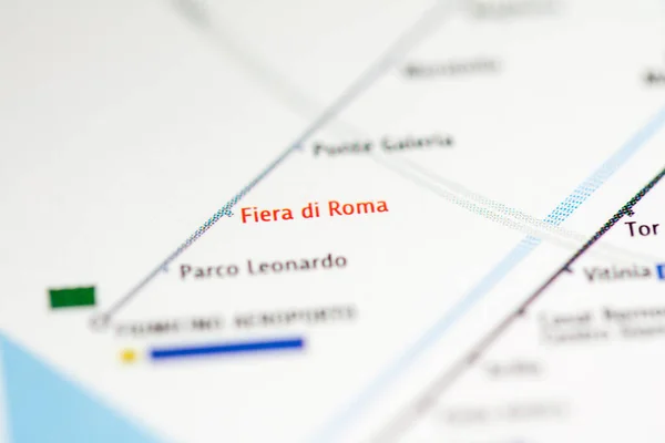 Stacja Fiera Roma Mapa Metra Rzymie — Zdjęcie stockowe