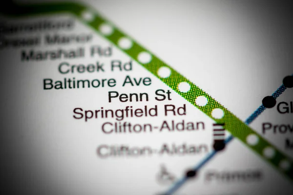 Σταθμός Πεν Σεντ Φιλαδέλφεια Metro Χάρτη — Φωτογραφία Αρχείου