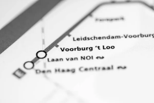 Voorburg Loo Állomás Rotterdami Metrótérkép — Stock Fotó