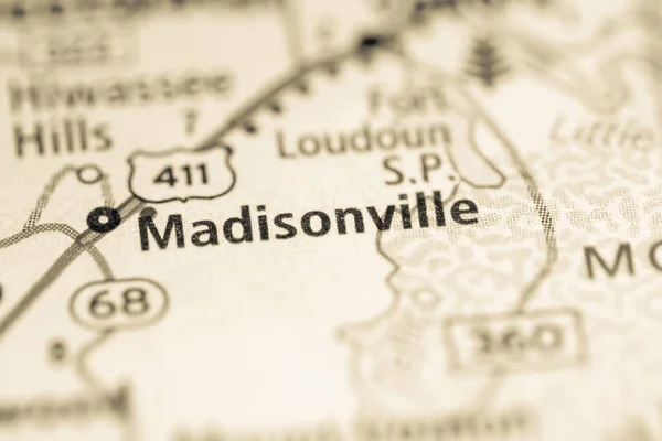 Madisonville 田纳西美国路线图概念 — 图库照片