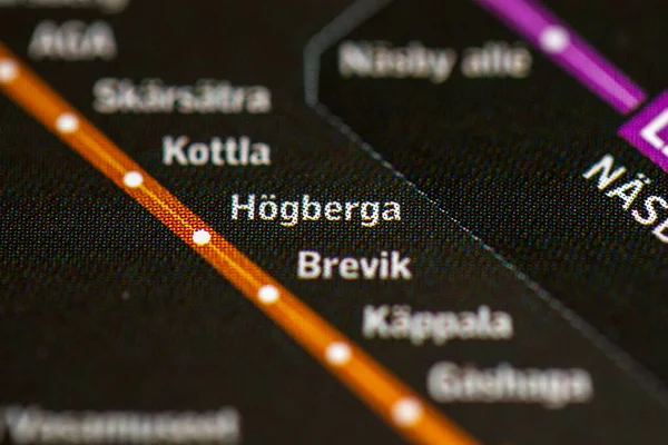 Station Hogberga Carte Métro Stockholm — Photo