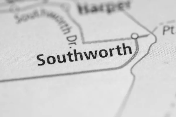 Southworth Washington Eua Viagens Mapa — Fotografia de Stock