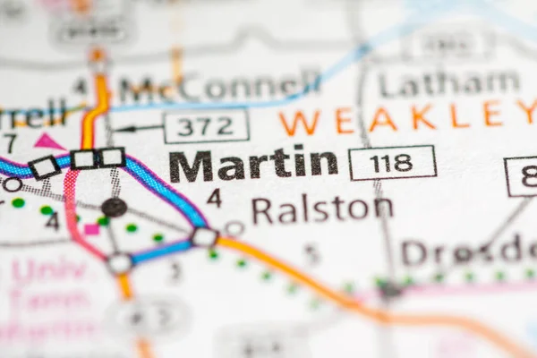 マーティン テネシー州 アメリカロードマップの概念 — ストック写真