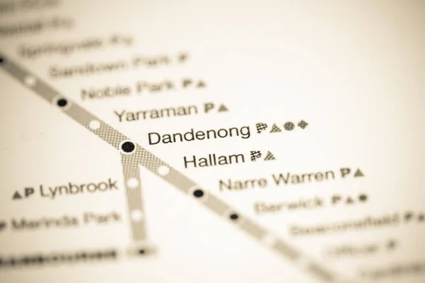 丹東駅 メルボルン地図 — ストック写真