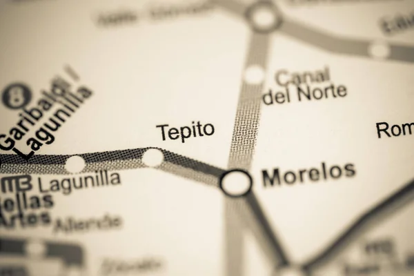 Estação Tepito Mapa Metrô Cidade México — Fotografia de Stock