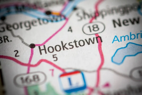 Hookstown Pensilvânia Eua Mapa — Fotografia de Stock