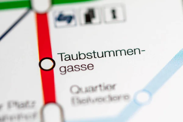 Taubstummengasse Állomás Bécsi Metrótérkép — Stock Fotó