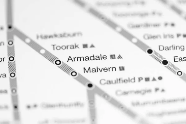 アームデール駅 メルボルン地図 — ストック写真