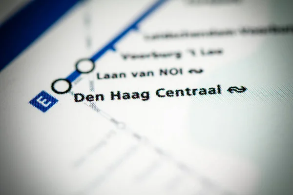 Den Haag Centraal Állomás Rotterdami Metrótérkép — Stock Fotó