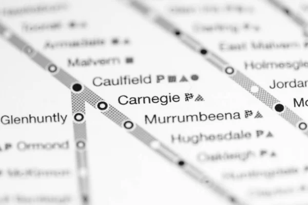 カーネギー駅 メルボルン地図 — ストック写真