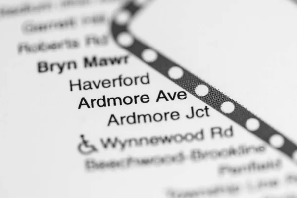 Σταθμός Λεωφόρου Άρντμορ Φιλαδέλφεια Metro Χάρτη — Φωτογραφία Αρχείου