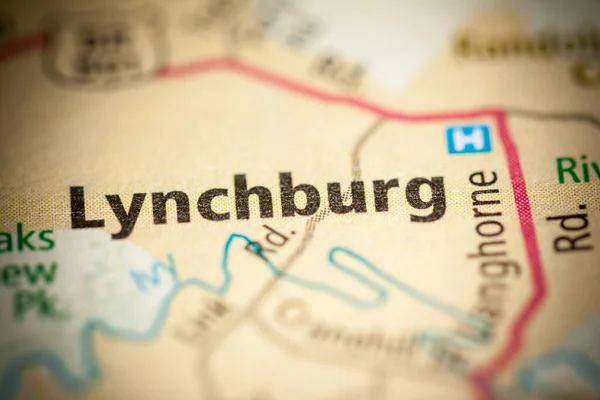 Lynchburg Virginia Estados Unidos Mapa Carreteras Concepto — Foto de Stock