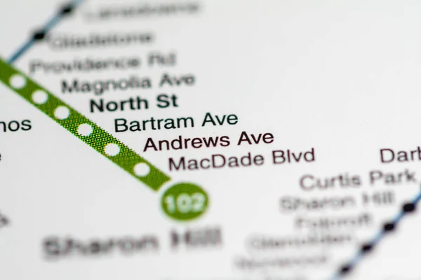 Estación Andrews Ave Mapa Del Metro Filadelfia —  Fotos de Stock