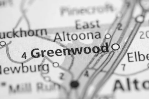 Greenwood Pensilvânia Eua Mapa Conceito — Fotografia de Stock