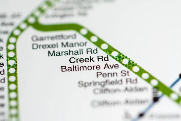 Σταθμός Κρηκ Ρντ Φιλαδέλφεια Metro Χάρτη — Φωτογραφία Αρχείου
