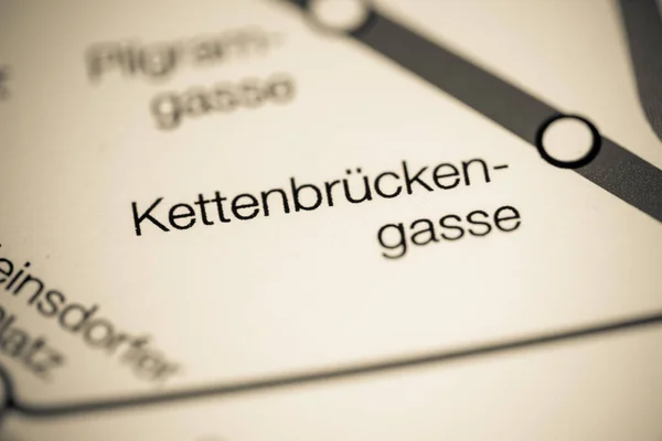 Kettenbruckengasse车站维也纳地铁地图 — 图库照片
