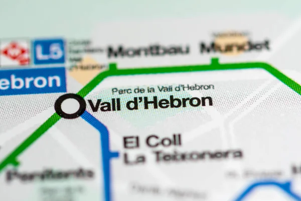 Estação Vall Hebron Mapa Metro Barcelona — Fotografia de Stock