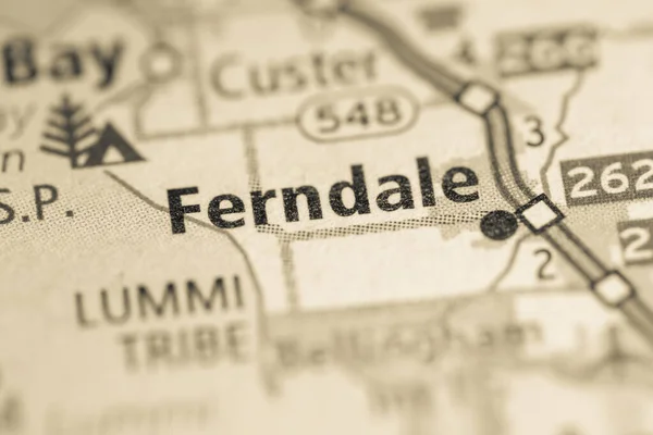 Ferndale Washington Mapa Usa — Foto de Stock