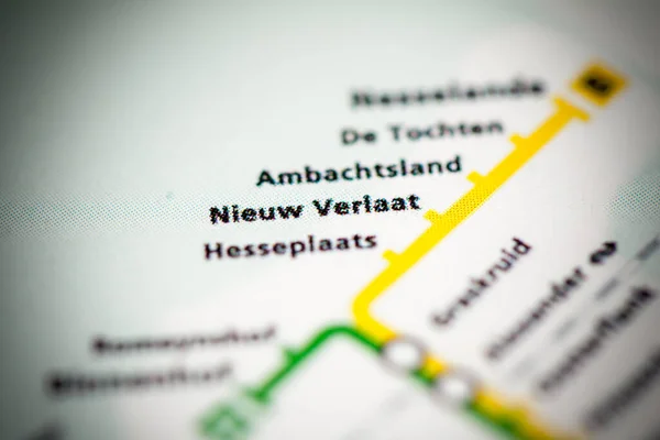Nieuw Verlaat Állomás Rotterdami Metrótérkép — Stock Fotó